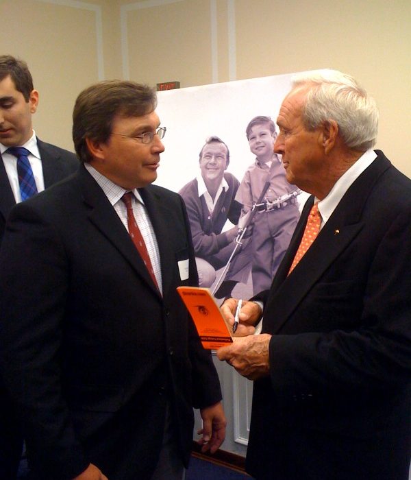 Jim Stracka with Arnold Palmer at his Congressional Medal Ceremony