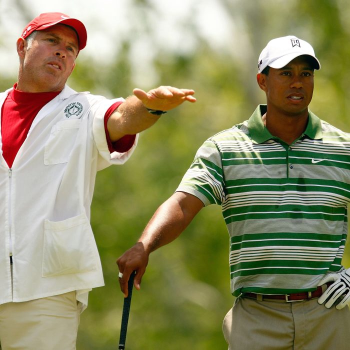 Tiger Woods using a StrackaBook at the Memorial Tournament, Dublin Ohio
