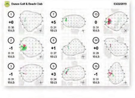 Dunes Golf and Beach Club printed pin sheet