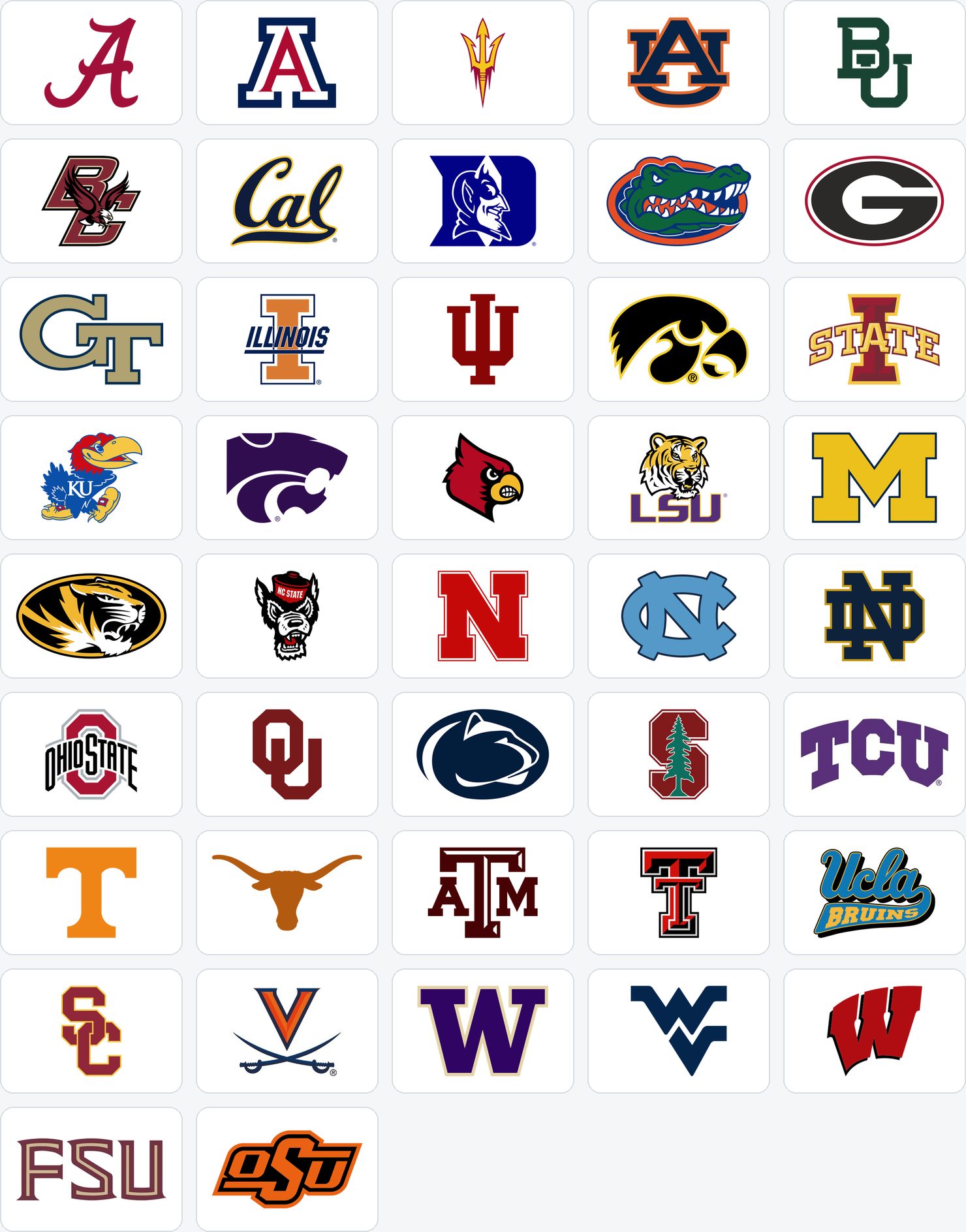 AGAs & Top College Teams: Alabama, Arizona, Arizona State, Auburn, Baylor, Boston College, California, Duke, Florida, Georgia, Georgia Tech, Illinois, Indiana, Iowa, Iowa State, Kansas, Kansas State, Louisville, LSU, Michigan, Missouri, NC State, Nebraska, North Carolina, Notre Dame, Ohio State, Oklahoma, Penn State, Stanford, TCU, Tennessee, Texas, Texas A&M, Texas Tech, UCLA, USC, Virginia, Washington, West Virginia, Wisconsin, College golf partner, Golf association partner